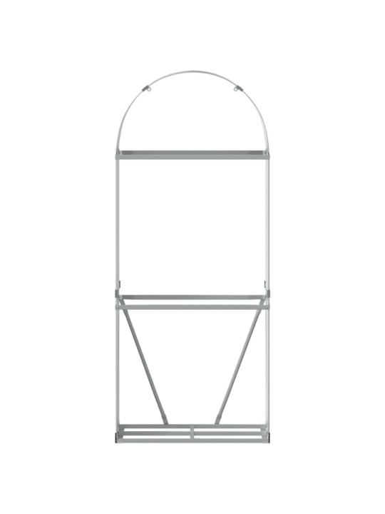 Polttopuuteline vaaleanharmaa 80x45x190 cm galvanoitu teräs