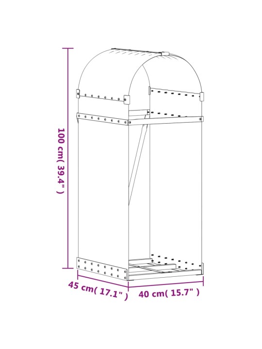 Polttopuuteline vaaleanruskea 40x45x100 cm galvanoitu teräs