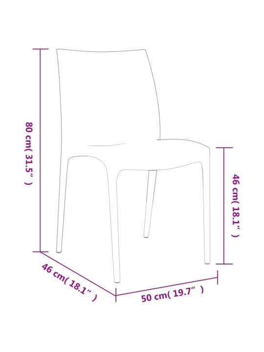 Puutarhatuolit 2 kpl antrasiitti 50x46x80 cm polypropeeni