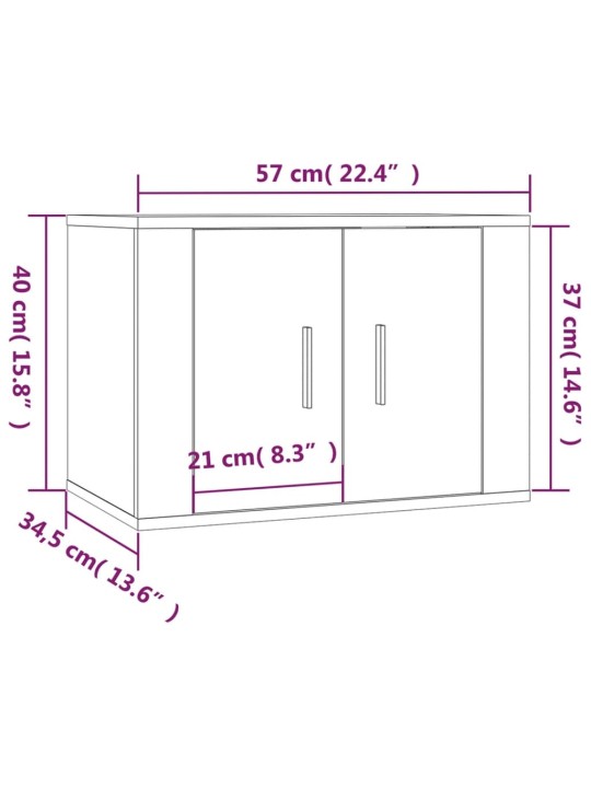 Seinäkiinnitettävät TV-kaapit 2 kpl musta 57x34,5x40 cm