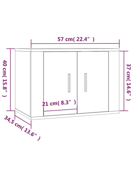 Seinäkiinnitettävät TV-kaapit 2kpl korkeakiilto 57x34,5x40 cm