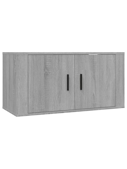 Seinäkiinnitettävät TV-kaapit 2 kpl harmaa Sonoma 80x34,5x40 cm