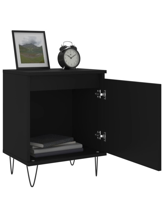 Yöpöydät 2 kpl musta 40x30x50 cm tekninen puu