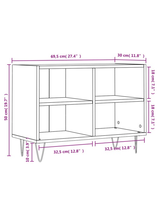 TV-taso Sonoma-tammi 69,5x30x50 cm tekninen puu