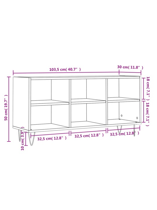 TV-taso musta 103,5x30x50 cm tekninen puu