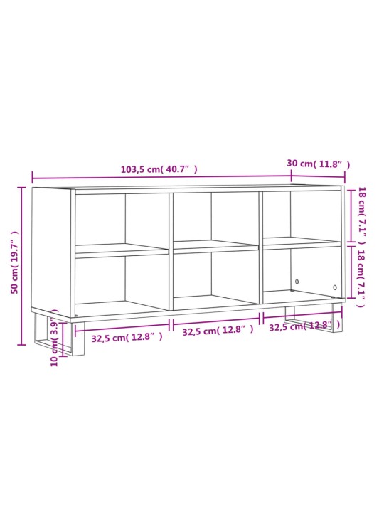 TV-taso musta 103,5x30x50 cm tekninen puu