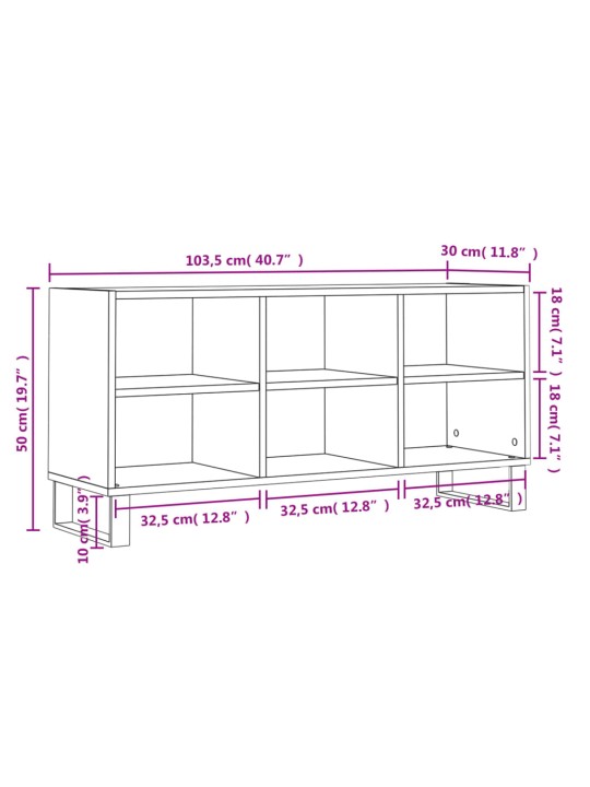 TV-taso Sonoma-tammi 103,5x30x50 cm tekninen puu