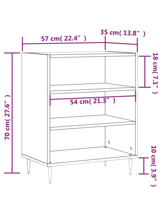 Senkki musta 57x35x70 cm tekninen puu