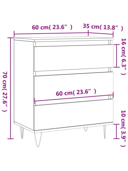 Senkki Sonoma tammi 60x35x70 cm tekninen puu