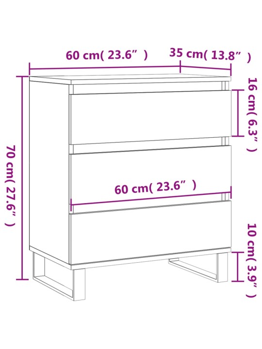 Senkki betoninharmaa 60x35x70 cm tekninen puu