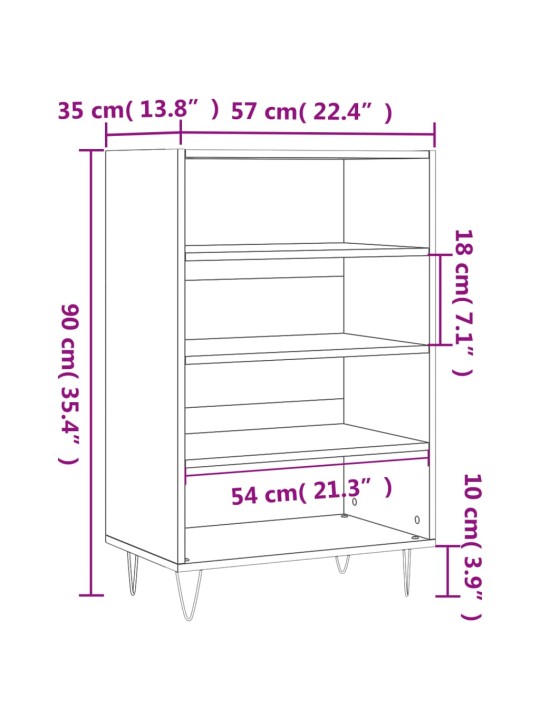 Kaappi musta 57x35x90 cm tekninen puu