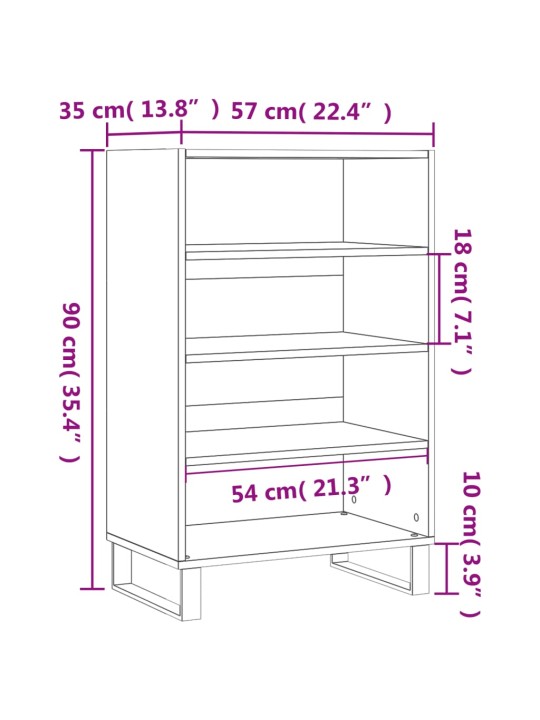 Kaappi musta 57x35x90 cm tekninen puu