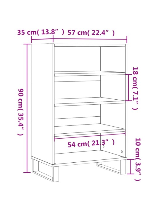 Kaappi betoninharmaa 57x35x90 cm tekninen puu