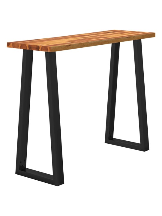 Konsolipöytä elävillä reunoilla 110x35x80 cm täysi akasiapuu