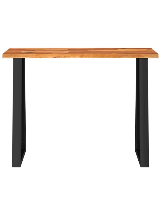 Konsolipöytä elävillä reunoilla 110x35x80 cm täysi akasiapuu