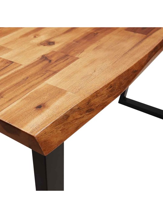 Konsolipöytä elävillä reunoilla 110x35x80 cm täysi akasiapuu