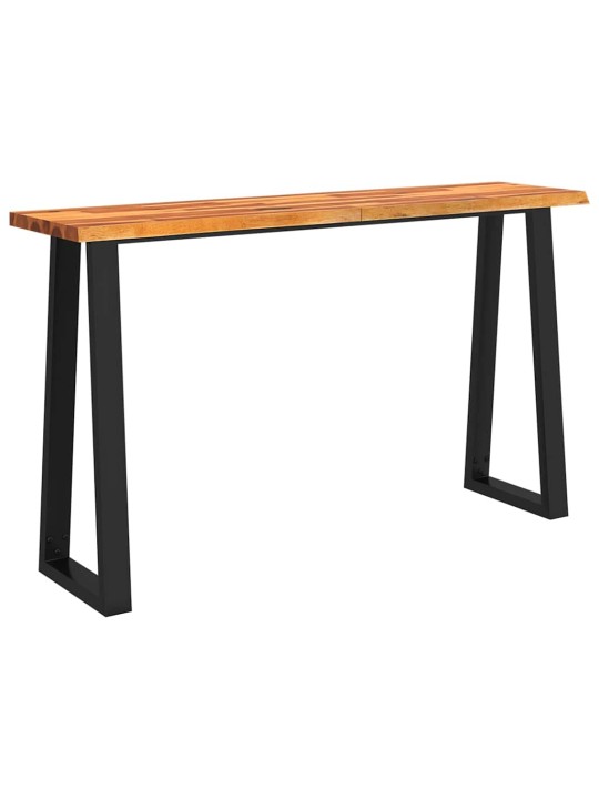 Konsolipöytä elävillä reunoilla 140x40x80 cm täysi akasiapuu