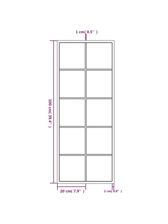 Seinäpeilit 2 kpl musta 100x40 cm metalli