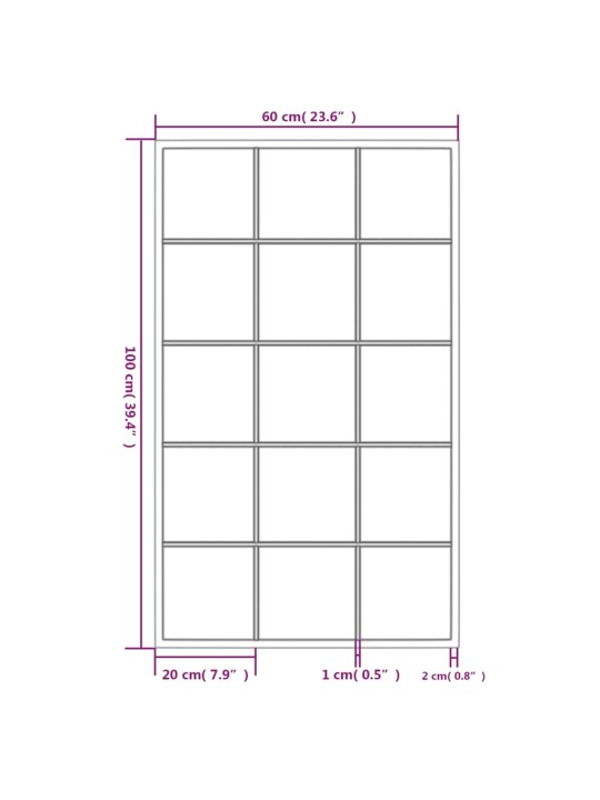 Seinäpeilit 6 kpl musta 100x60 cm metalli