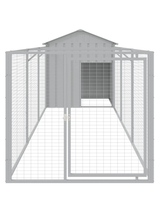 Koirankoppi katolla v.harmaa 117x405x123 cm galvanoitu teräs