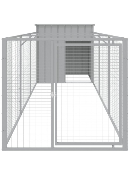 Koirankoppi/ulkotila v.harmaa 110x405x110 cm galvanoitu teräs