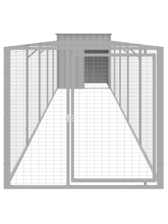 Koirankoppi/ulkotila v.harmaa 110x609x110 cm galvanoitu teräs