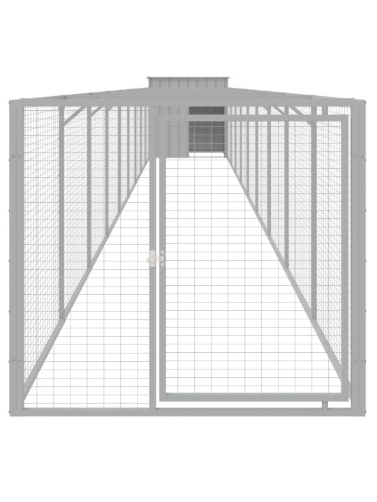 Koirankoppi/ulkotila v.harmaa 110x1017x110 cm galvanoitu teräs