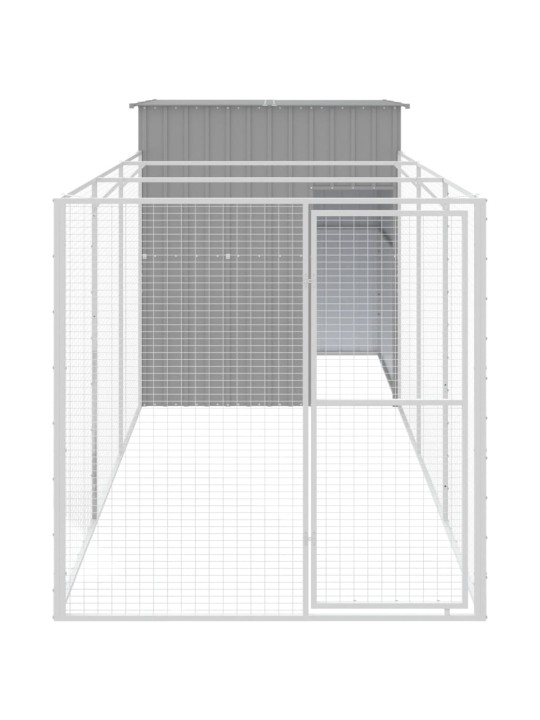 Koirankoppi/ulkotila v.harmaa 165x455x181 cm galvanoitu teräs