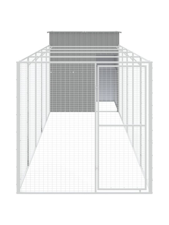 Koirankoppi/ulkotila v.harmaa 165x659x181 cm galvanoitu teräs