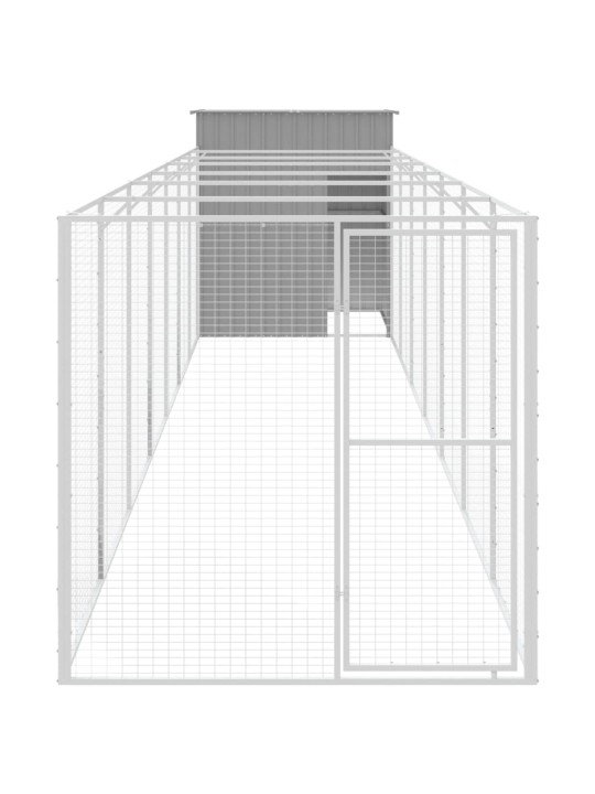 Koirankoppi/ulkotila v.harmaa 165x863x181 cm galvanoitu teräs