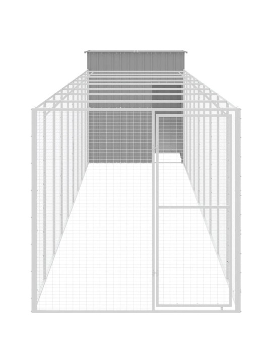 Koirankoppi/ulkotila v.harmaa 165x1067x181 cm galvanoitu teräs