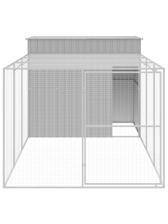 Koirankoppi/ulkotila v.harmaa 214x457x181 cm galvanoitu teräs
