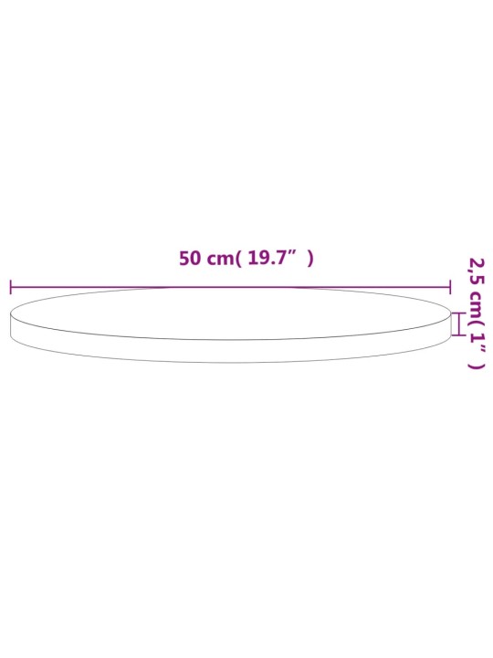 Pöytälevy Ø50x2,5 cm pyöreä täysi pyökki