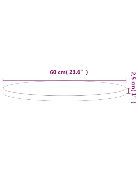 Pöytälevy Ø60x2,5 cm pyöreä täysi pyökki