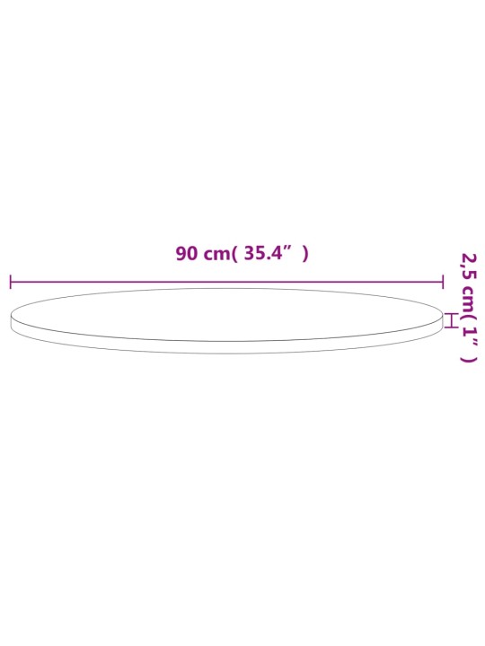 Pöytälevy Ø90x2,5 cm pyöreä täysi pyökki