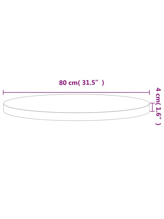 Pöytälevy Ø80x4 cm pyöreä täysi pyökki