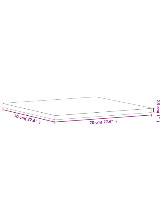 Pöytälevy 70x70x2,5 cm neliö täysi pyökki