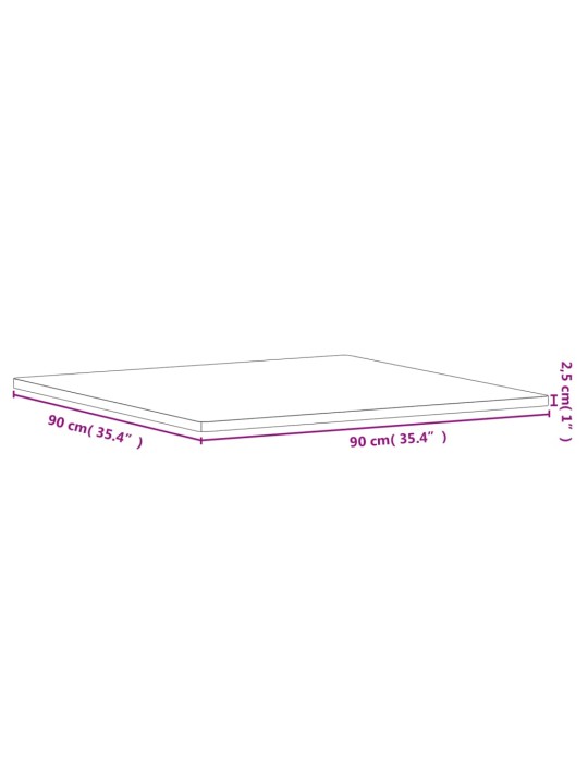 Pöytälevy 90x90x2,5 cm neliö täysi pyökki