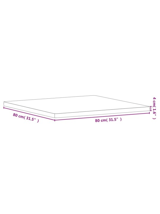 Pöytälevy 80x80x4 cm neliö täysi pyökki