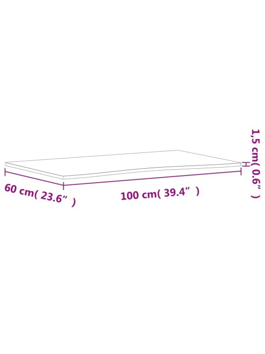 Pöytälevy 100x(55-60)x1,5 cm täysi pyökki