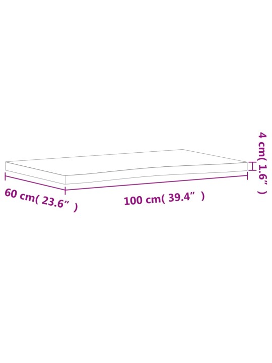 Pöytälevy 100x(55-60)x4 cm täysi pyökki