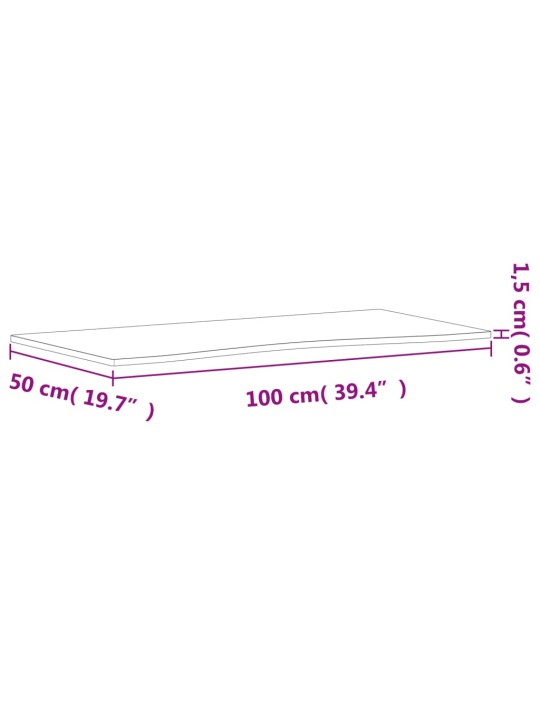 Pöytälevy 100x(45-50)x1,5 cm täysi pyökki