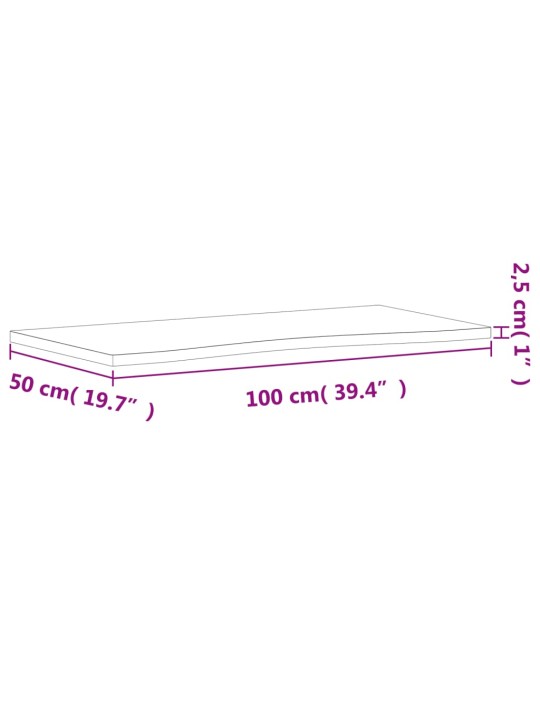 Pöytälevy 100x(45-50)x2,5 cm täysi pyökki