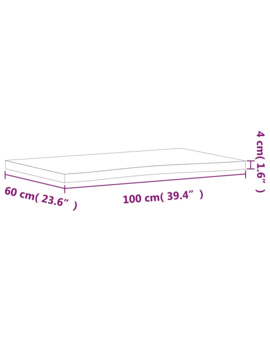 Pöytälevy 100x(55-60)x4 cm täysi pyökki