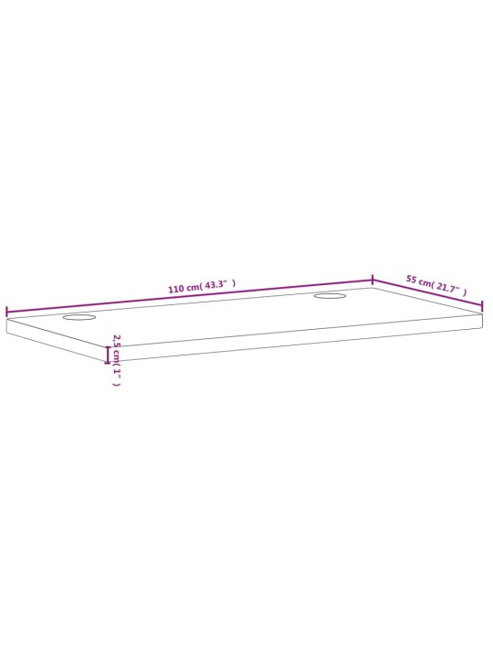 Pöytälevy 110x55x2,5 cm täysi pyökki