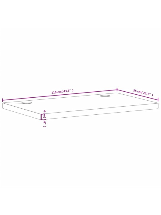 Pöytälevy 110x55x4 cm täysi pyökki