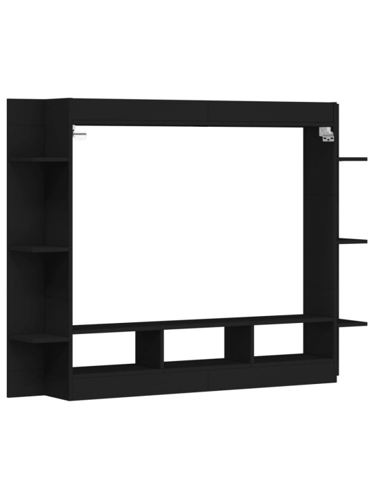 TV-taso musta 152x22x113 cm tekninen puu