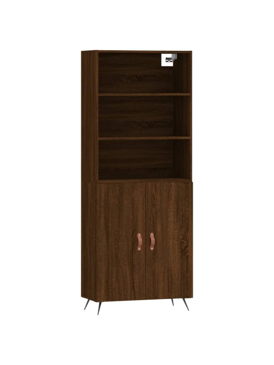 Kaappi ruskea tammi 69,5x34x180 cm tekninen puu