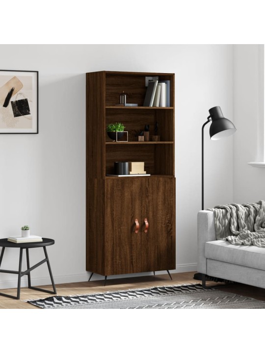 Kaappi ruskea tammi 69,5x34x180 cm tekninen puu