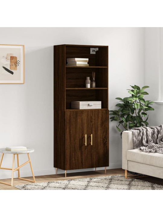 Kaappi ruskea tammi 69,5x34x180 cm tekninen puu